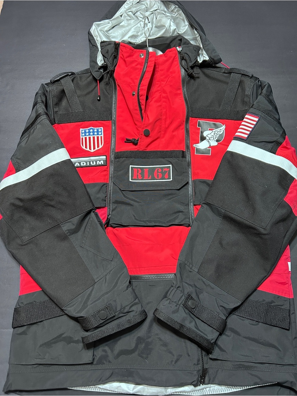 NWT Polo Ralph Lauren Stadium P Wing Steep Tech Anorak Jacket TNF Snow Beach M